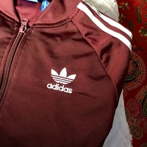 Burgandy Adidas Track Jacket